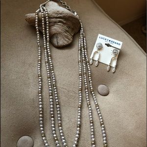 COPY - Lucky brand silver bead necklace drop earrings NWT